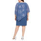 Plus Size SLNY Asymmetric Chiffon Overlay Beaded Trim Dress - image 2
