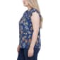 Plus Size NY Collection Cap Flutter Sleeve Floral Tie Neck Blouse - image 3