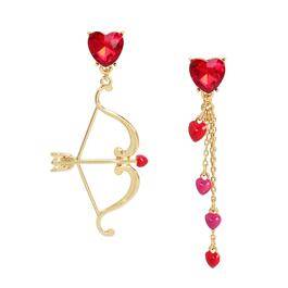 Betsey Johnson Hearts & Bow & Arrow Mismatched Earrings