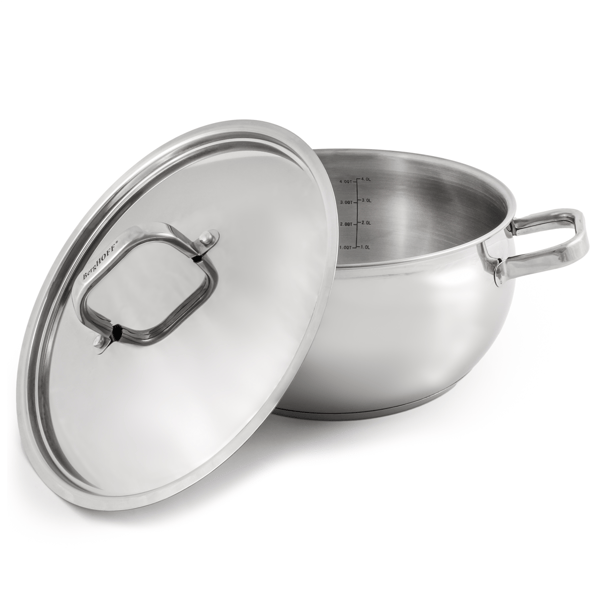 BergHOFF Belly Shape 6pc. Stainless Steel Cookware Set with Lids