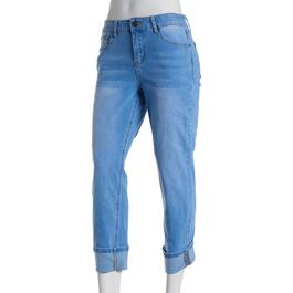 Petite Bleu Denim Denim Jeans w/4.5in. Roll Cuff