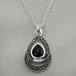 Marsala Silver Silver Plate Onyx Pendant Necklace - image 1