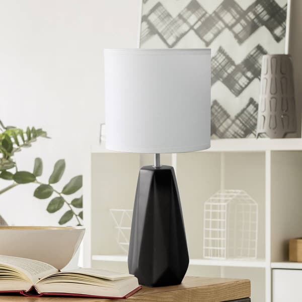 Simple Designs Ceramic Prism Base Table Lamp