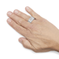Mens Haus of Brilliance Diamond Miracle-Set Ridged Band Ring - image 6