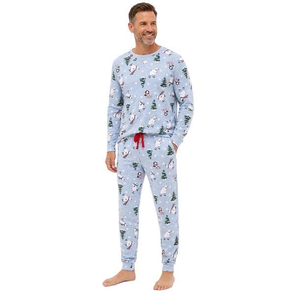 Mens OurFamJam Long Sleeve Polar Bear Jogger Pajama Set