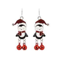 Penguin in Santa Hat Earrings
