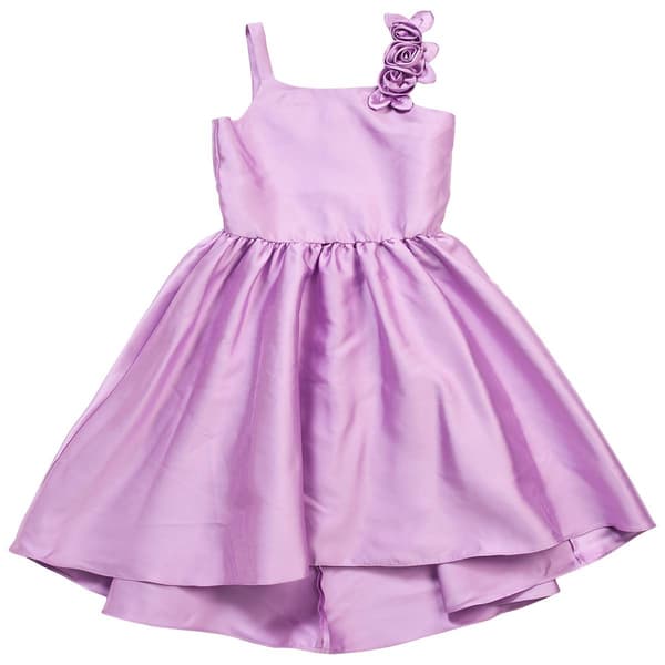 Girls (7-16) Rare Editions Sleeveless Solid Mikado Rosette Dress - image 
