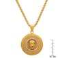 Mens Steeltime 18kt. Gold Plated Untamed Lion Pendant Necklace - image 3