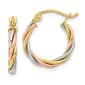 Gold Classics(tm) 10kt. Tri-color Polished Twisted Hoop Earrings - image 1