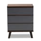Baxton Studio Roldan Two-Tone Walnut Wood 3-Drawer Bedroom Chest - image 3