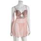 Womens Daisy Fuentes 2pc. Embroidered Mesh Babydoll Thong Set - image 1