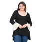 Plus Size 24/7 Comfort Apparel Bell Sleeve Hi-Low Tunic Blouse - image 1