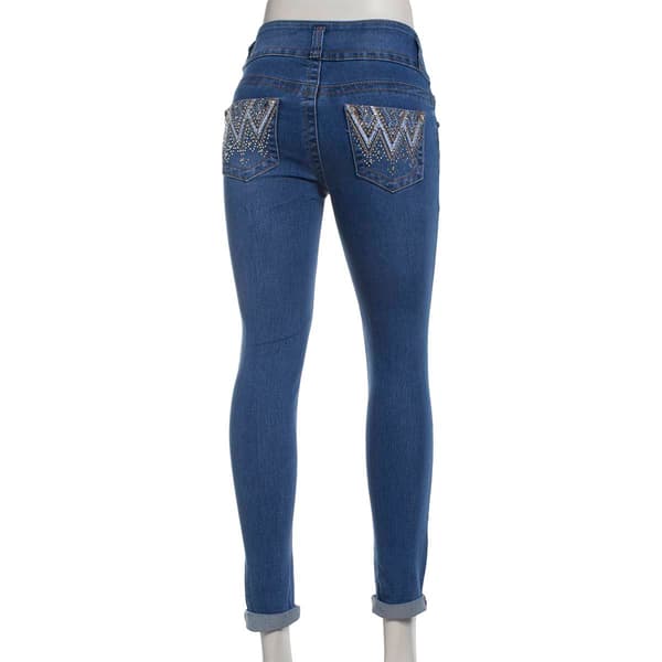 Juniors Gogo Jeans Jeweled High Rise Denim Skinny Jeans