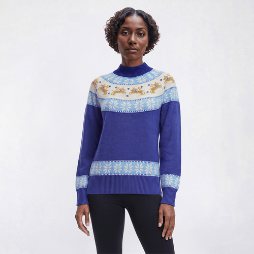 Womens Tint & Shadow Long Sleeve Fair Isle Reindeer Sweater