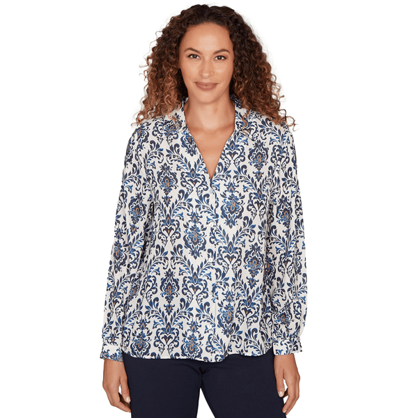 Womens Emaline Golden Nautica Long Sleeve Button Front Blouse - image 