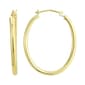 14kt. Polished Oval Hoop Earrings - image 1