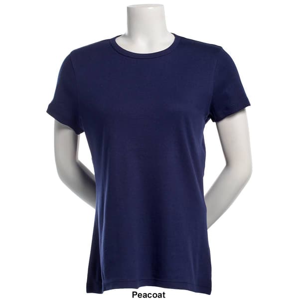 Petite Architect&#174; Short Sleeve 1x1 Ribbed Crew Neck Tee