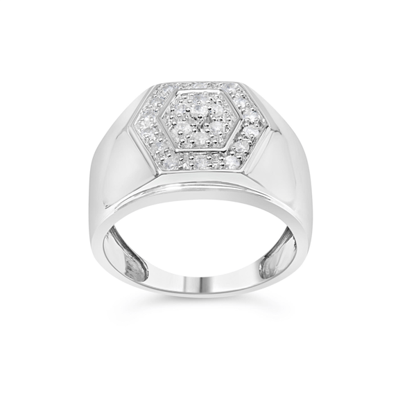 Mens Haus of Brilliance 1/2ctw. Multi-Diamond Hexagon Frame Ring