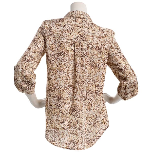 Juniors A. Byer Cheetah Portifino Button Up Blouse