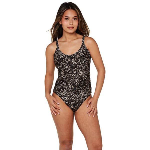 Womens Nicole Miller Studio Leopard Dreams One Piece Swimsuit - image 