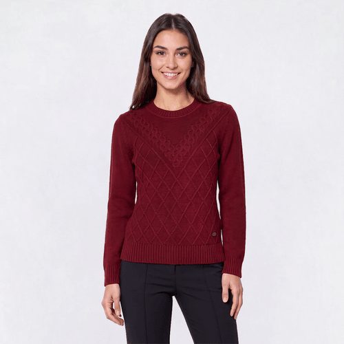 Womens Nautica Long Sleeve Crew Neck Diamond Texture Sweater - image 