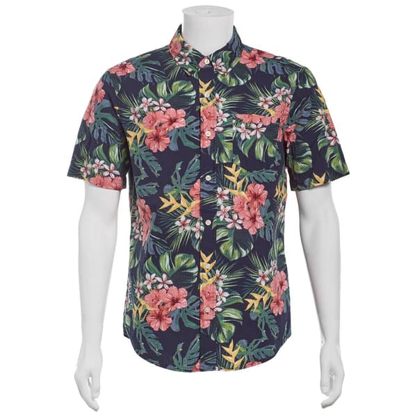 Mens Chaps Seersucker Button Down Shirt - Newport Navy