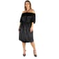 Plus Size 24/7 Comfort Apparel Off The Shoulder Velvet Dress - image 3