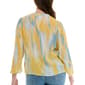 Womens Zac & Rachel Long Sleeve Blurred Watercolor Blouse - image 3