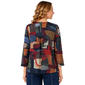 Petite Ali Miles 3/4 Sleeve Round Neck Abstract Blouse - image 2