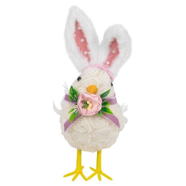 Northlight Seasonal Easter Chick Figurine w/ Polka Dot Bunny Ears - image 
