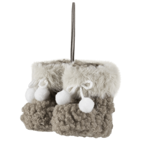 Northlight High Pile Fleece Winter Booties Christmas Ornament