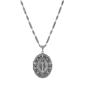 Symbols of Faith Silver-Tone Oval Locket Necklace - image 1