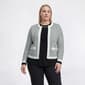 Plus Size Kasper Long Sleeve Hook And Eye Stripe Sweater - image 1
