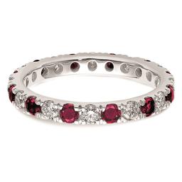Pure Fire 14kt. White Gold Lab Created Ruby Eternity Band