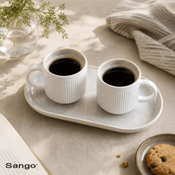Sango Anderson Cream Large Stoneware Serving Platters - Set of 2