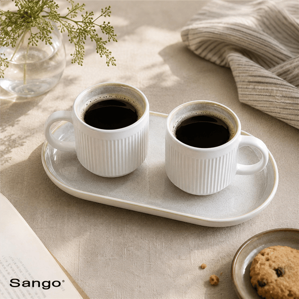 Sango Anderson Cream Large Stoneware Serving Platters - Set of 2