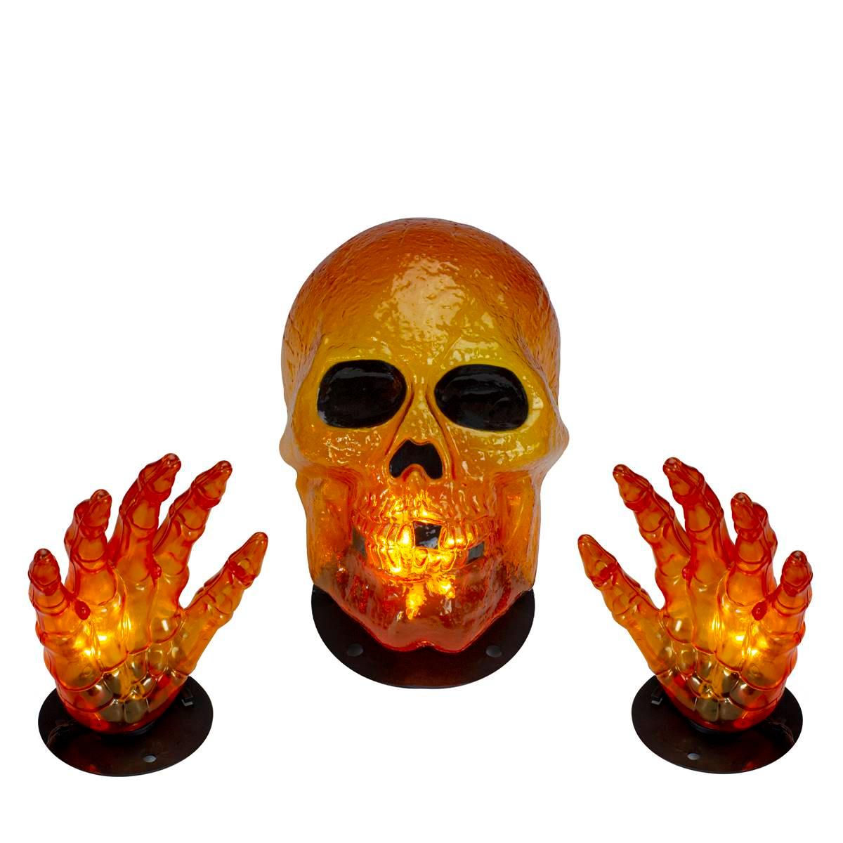 Northlight Seasonal 8.5in. Skull & Hands Outdoor Halloween...