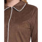 Plus Size NY Collection Long Sleeve Faux Suede Blouse - image 4