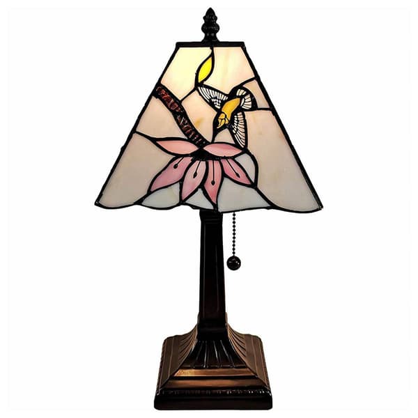 HomeRoots 15in. Red Bird Candlestick Table Lamp