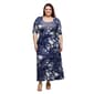 Plus Size 24/7 Comfort Apparel Purple Floral A-Line Maxi Dress - image 1