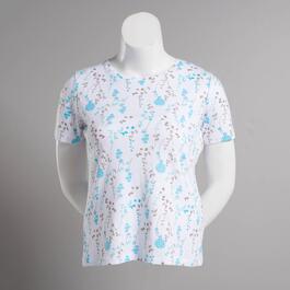 Plus Size Hasting & Smith Short Sleeve Floral Crew Neck Tee