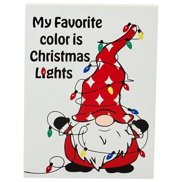 My Favorite Color is Christmas Lights Wooden Block - image 
