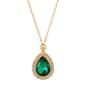 1928 Victorian-style Green Teardrop Necklace - image 1