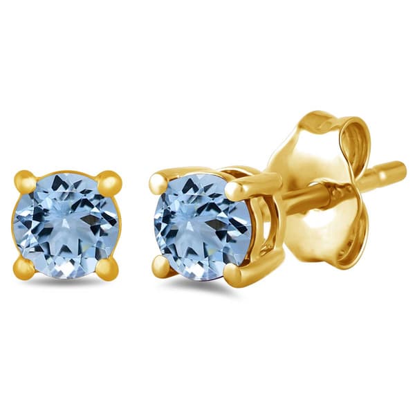 Gemstone Classics(tm) Gold over Silver Created Aquamarine Earrings