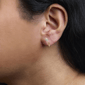 Haus of Brilliance 1/10ctw. Diamond Floral Cluster Stud Earrings - image 4