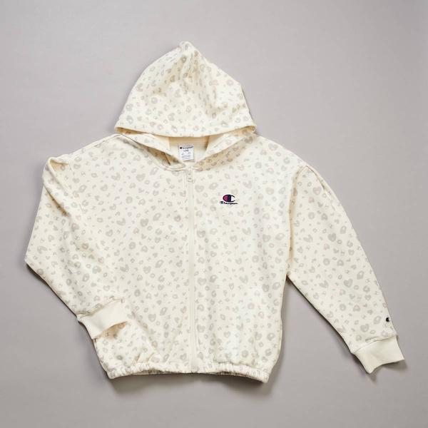 Girls (7-16) Champion(R) Long Sleeve Zip Up Leopard Hoodie - image 