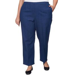 Womens Alfred Dunner Lavender Fields Denim Proportion Pants-Short