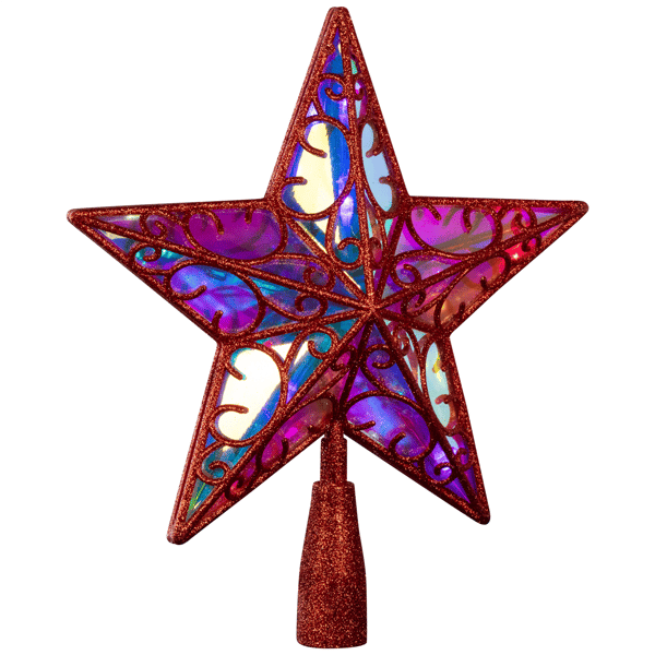 Northlight LED Red Star Glittered Christmas Tree Topper