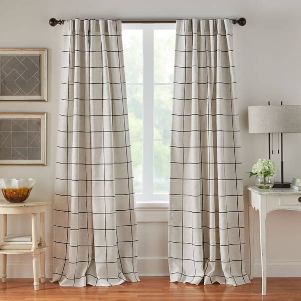 Elrene Brighton Windowpane Plaid Blackout Window Curtain Panel - image 