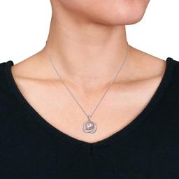 Gemstone Classics™ 2 1/3kt. Cubic Zirconia Halo Pearl Pendant Set